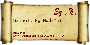 Szihelszky Noémi névjegykártya